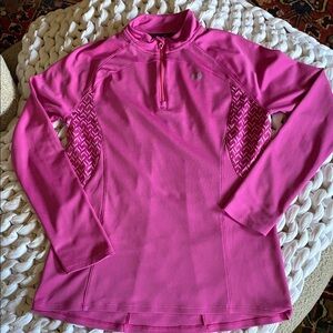 Under Armour All Season Gear 3/4 zip long sleeve pink top
